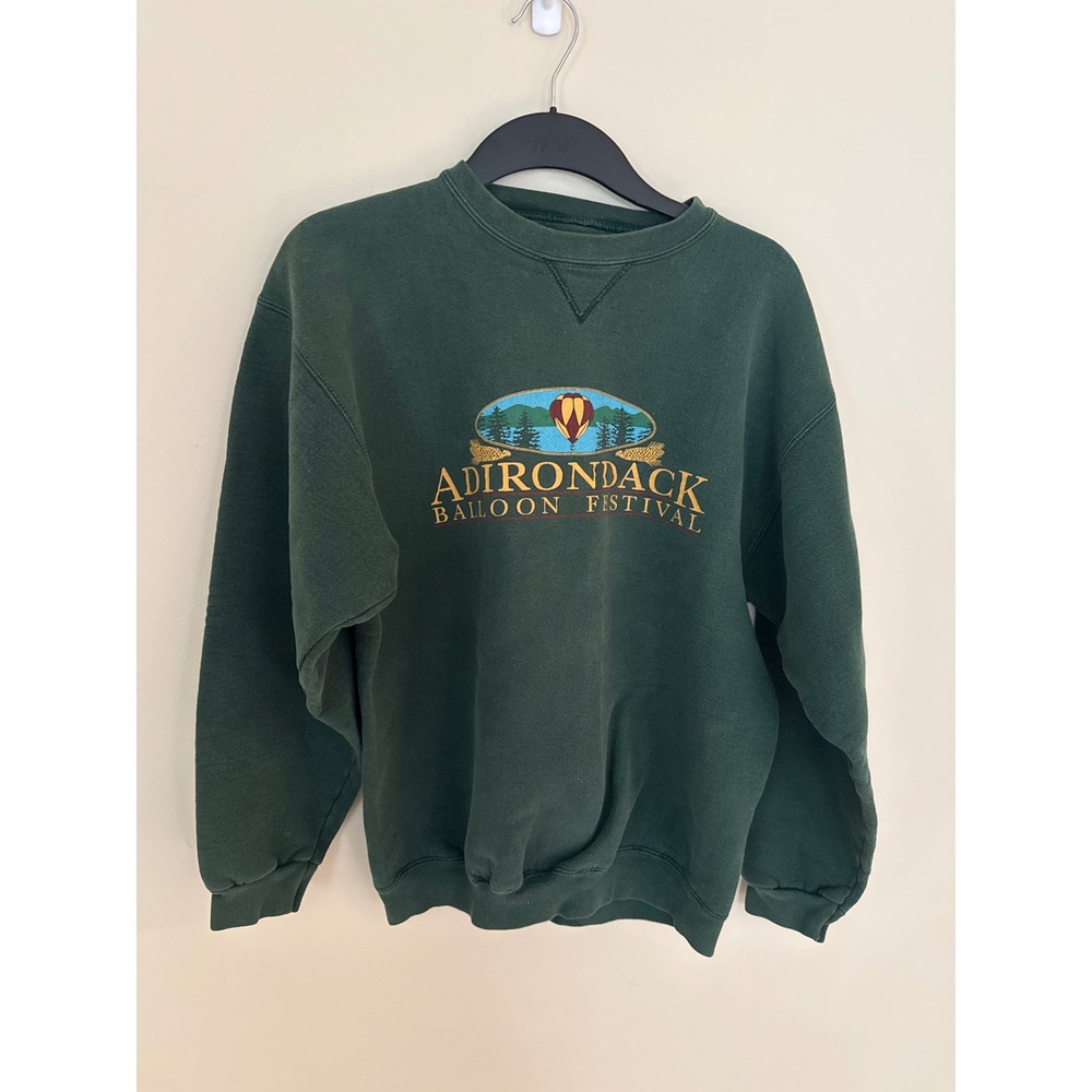 Vintage Santee HVYWT Adirondack Balloon Festival Green Sweatshirt USA Made
